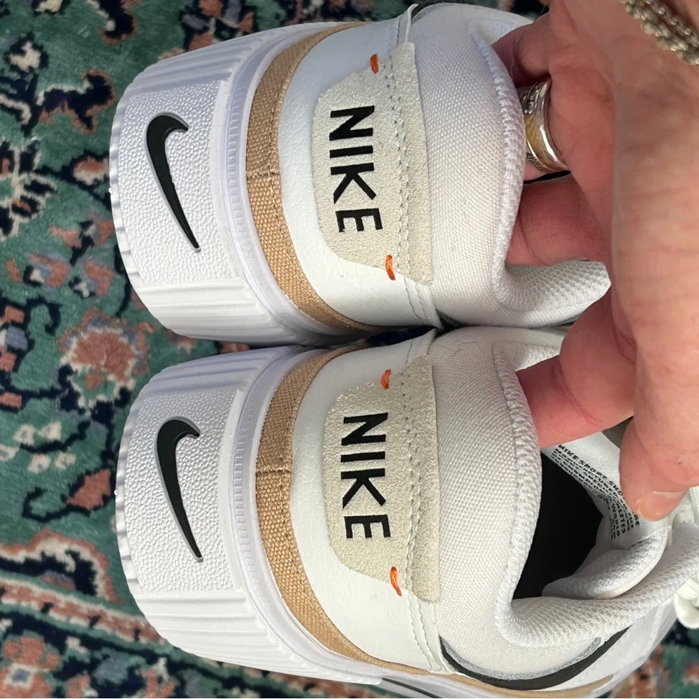 Nike White and Black Lift Sneakers with Tan Accents Women’s 8.5 M Never Worn - Picture 4 of 8